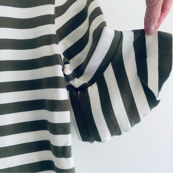 COOP by Frelise Cooper Khaki White Stripe Knee Length T Shirt Dress Women's SM - Picture 10 of 16